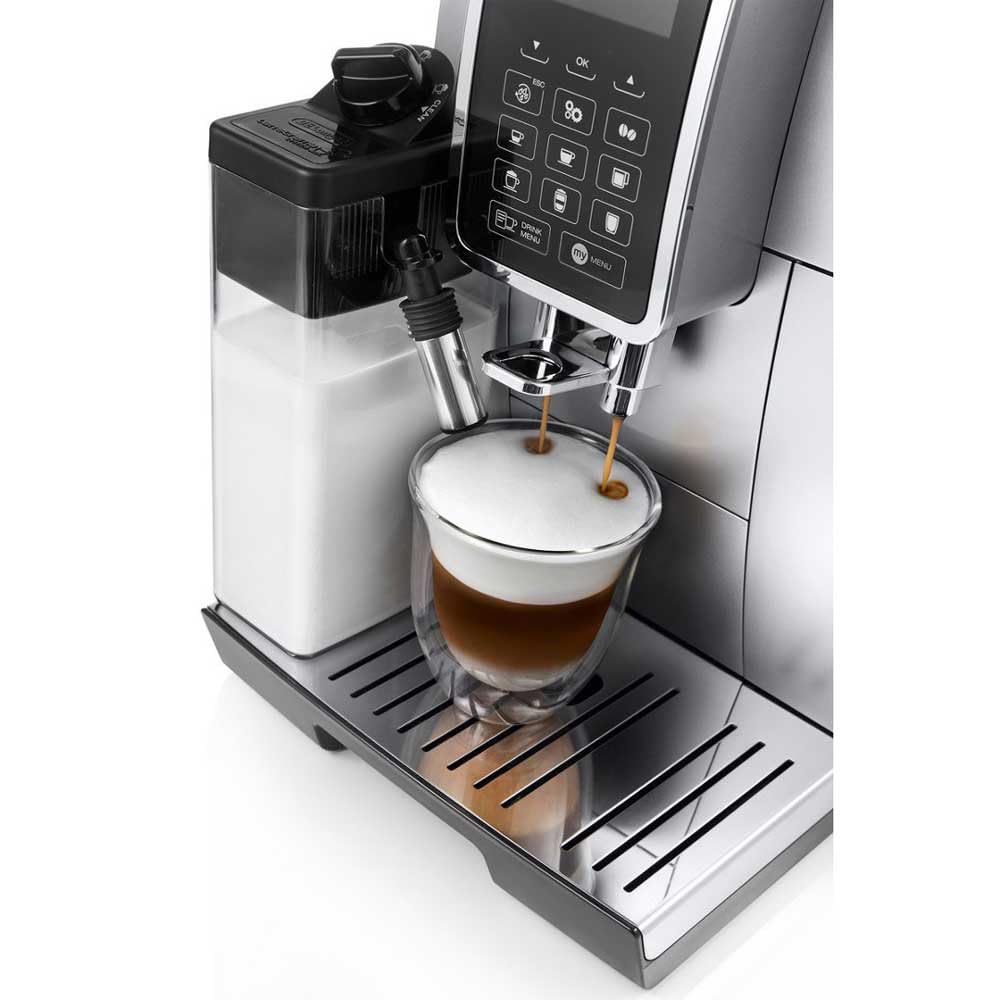 CaffeMatic Dinamica Machine a Café Grain, Machine Expresso et Cappuccino, 1.8L, Argent