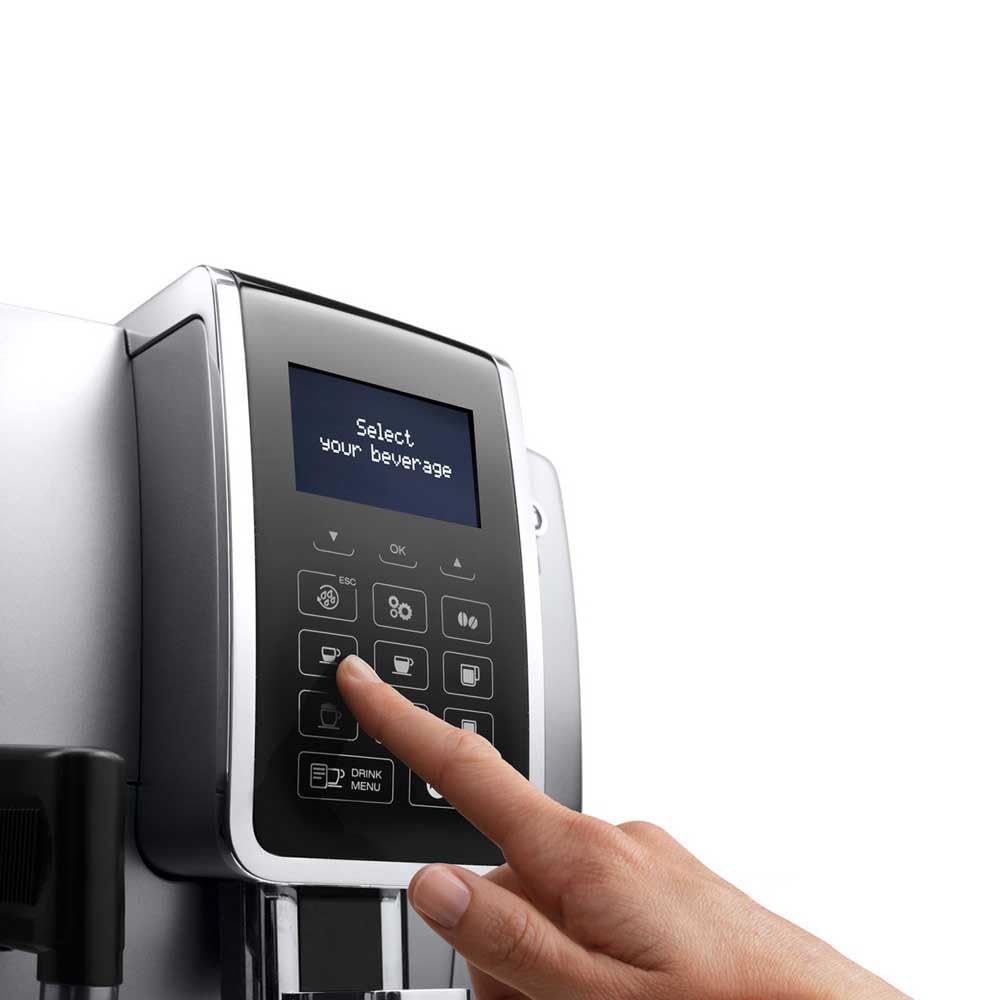 CaffeMatic Dinamica Machine a Café Grain, Machine Expresso et Cappuccino, 1.8L, Argent