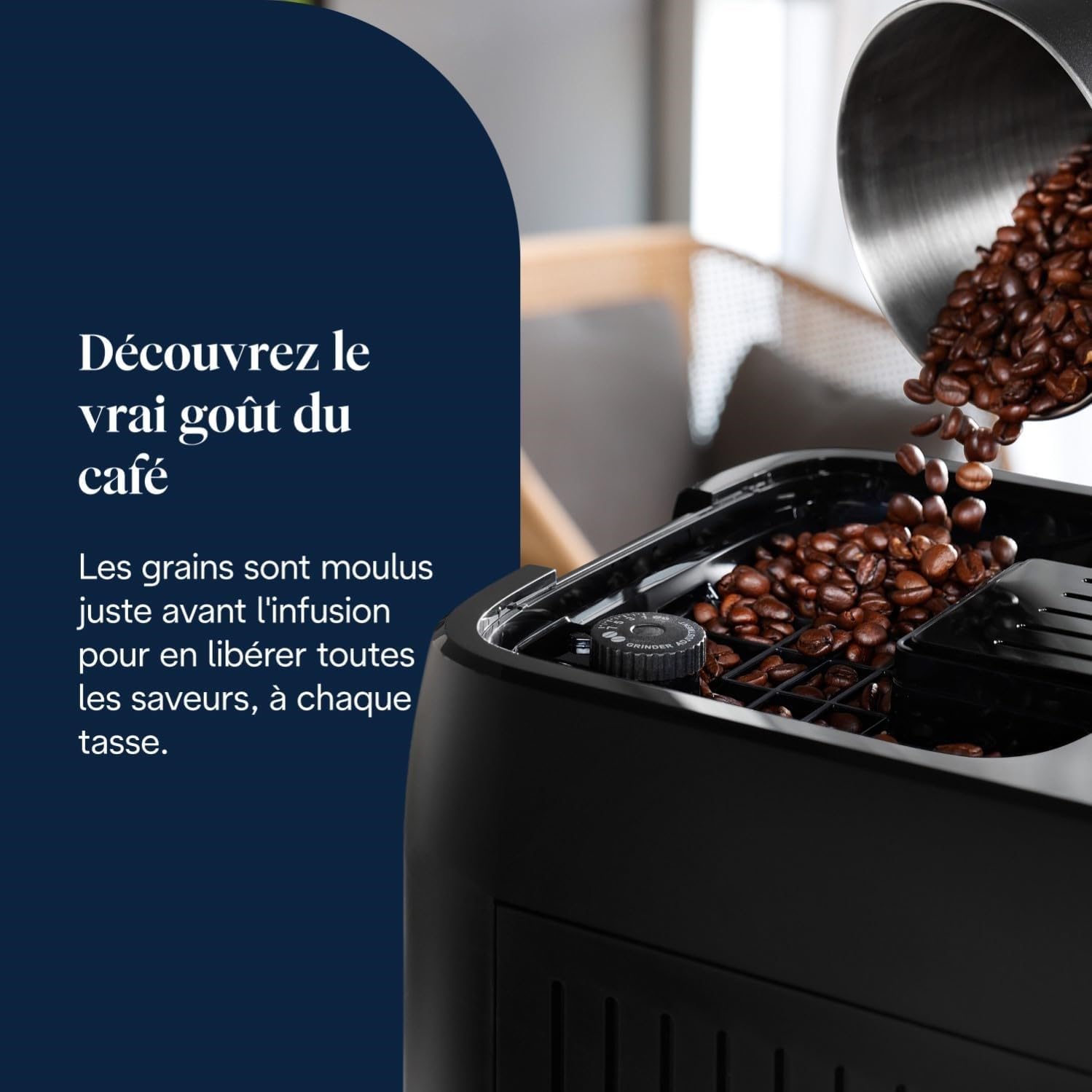 CaffeMatic Magnifica Plus - Perfetto Machine à Café Automatique avec LatteCrema Mousseur à Lait Automatique, Argent et Noir