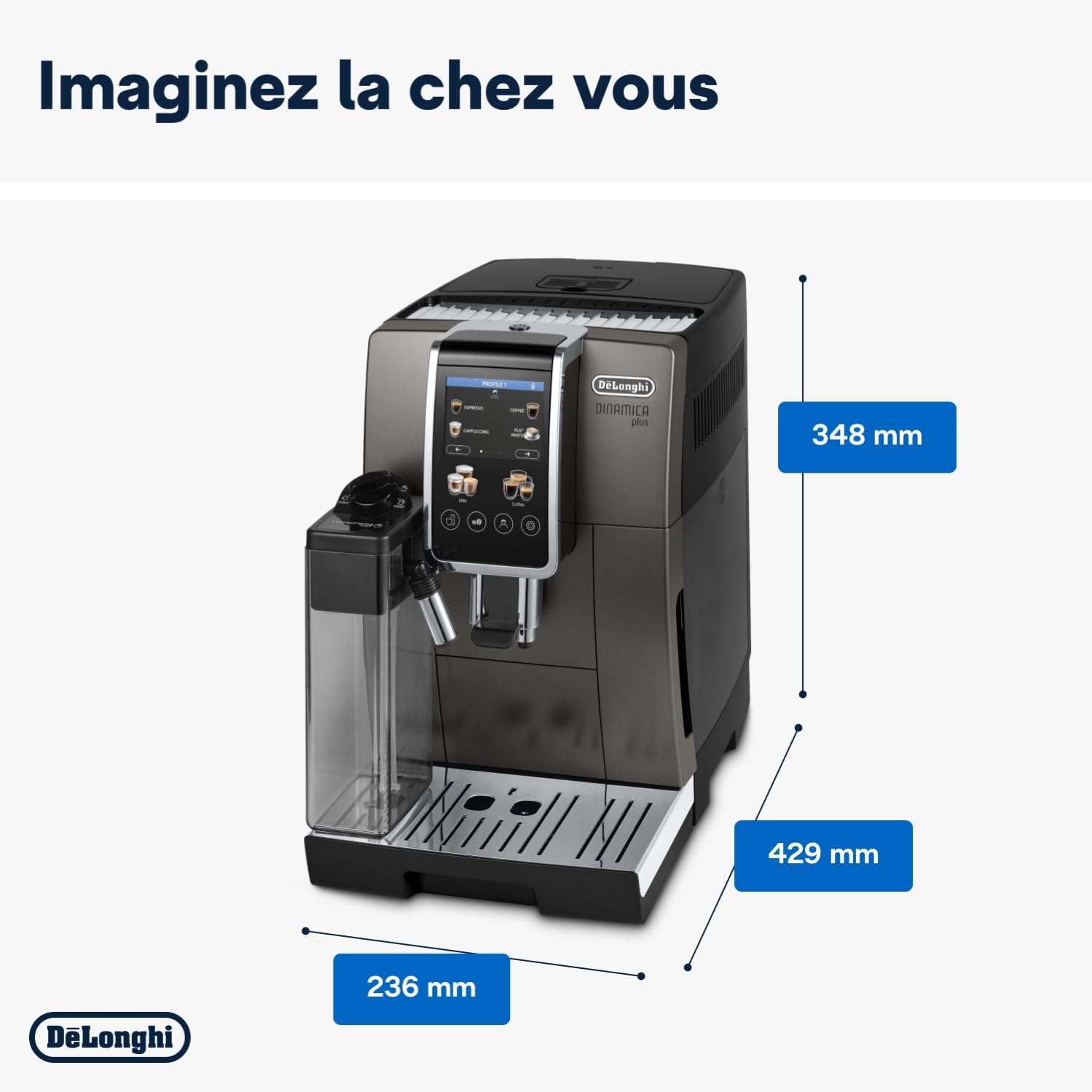 CaffeMatic Dinamica Plus ECAM machine à café Entièrement automatique Machine à café 2-en-1, Noir