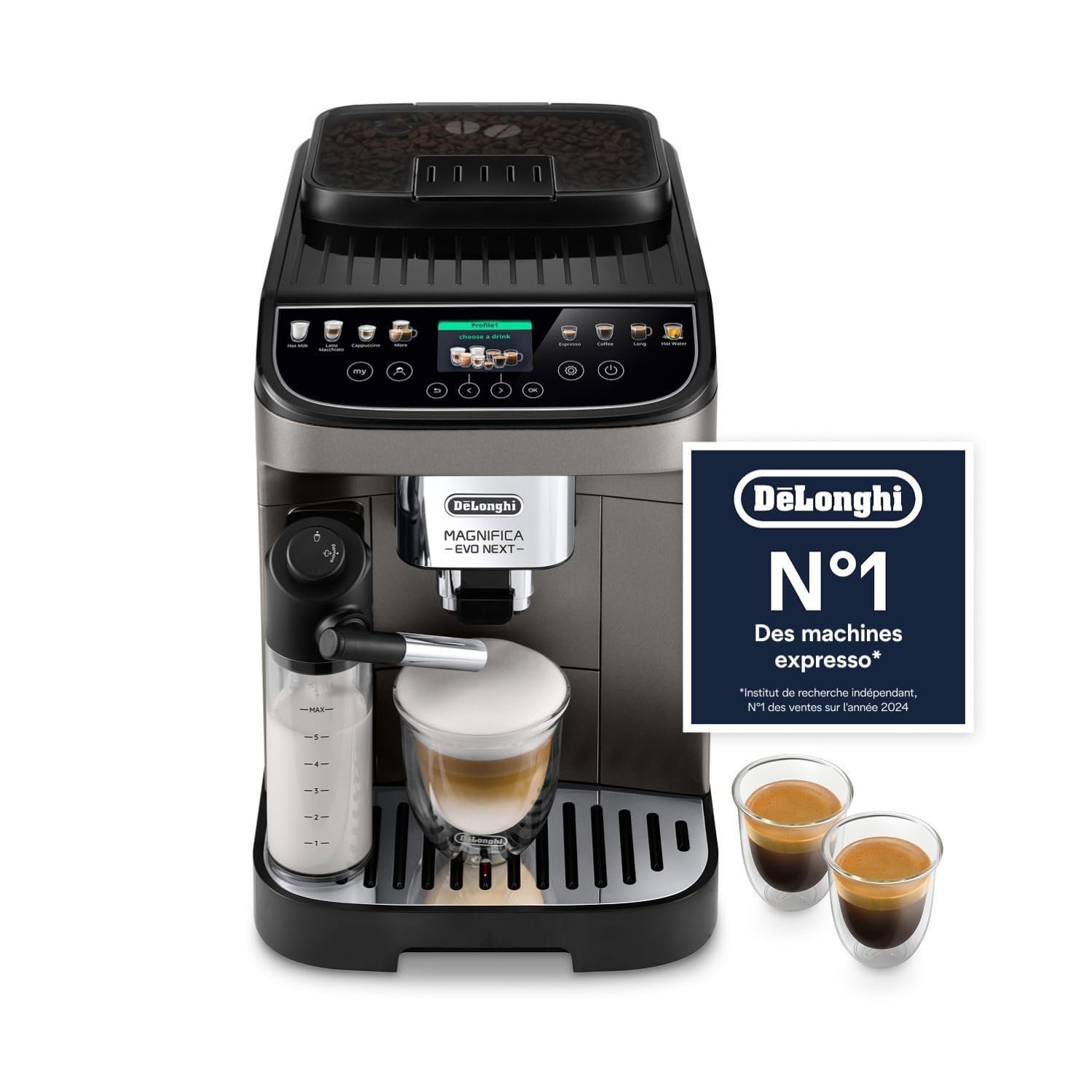 CaffeMatic Magnifica Evo Next - Perfetto Machine à Café Automatique avec LatteCrema