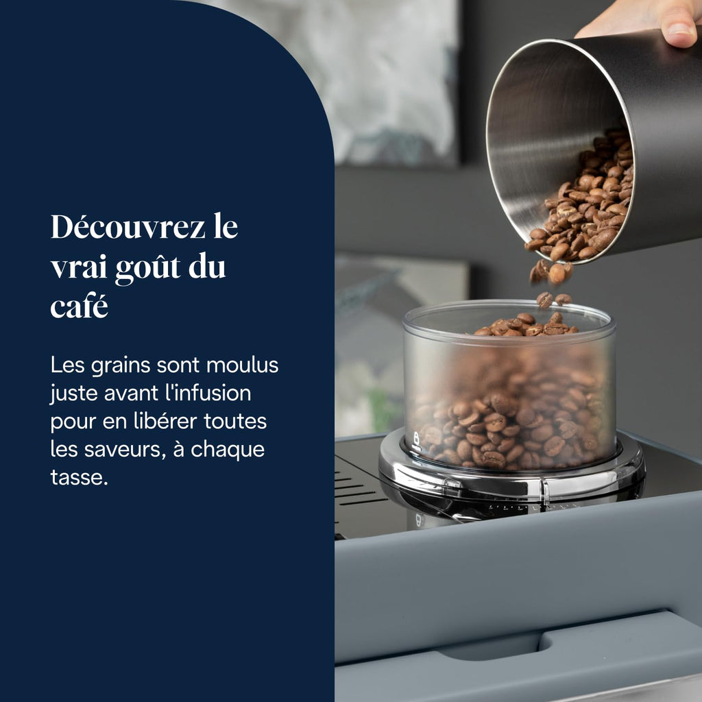 CaffeMatic Rivelia - Perfetto Machine à Café Automatique , Écran Tactile, Gris