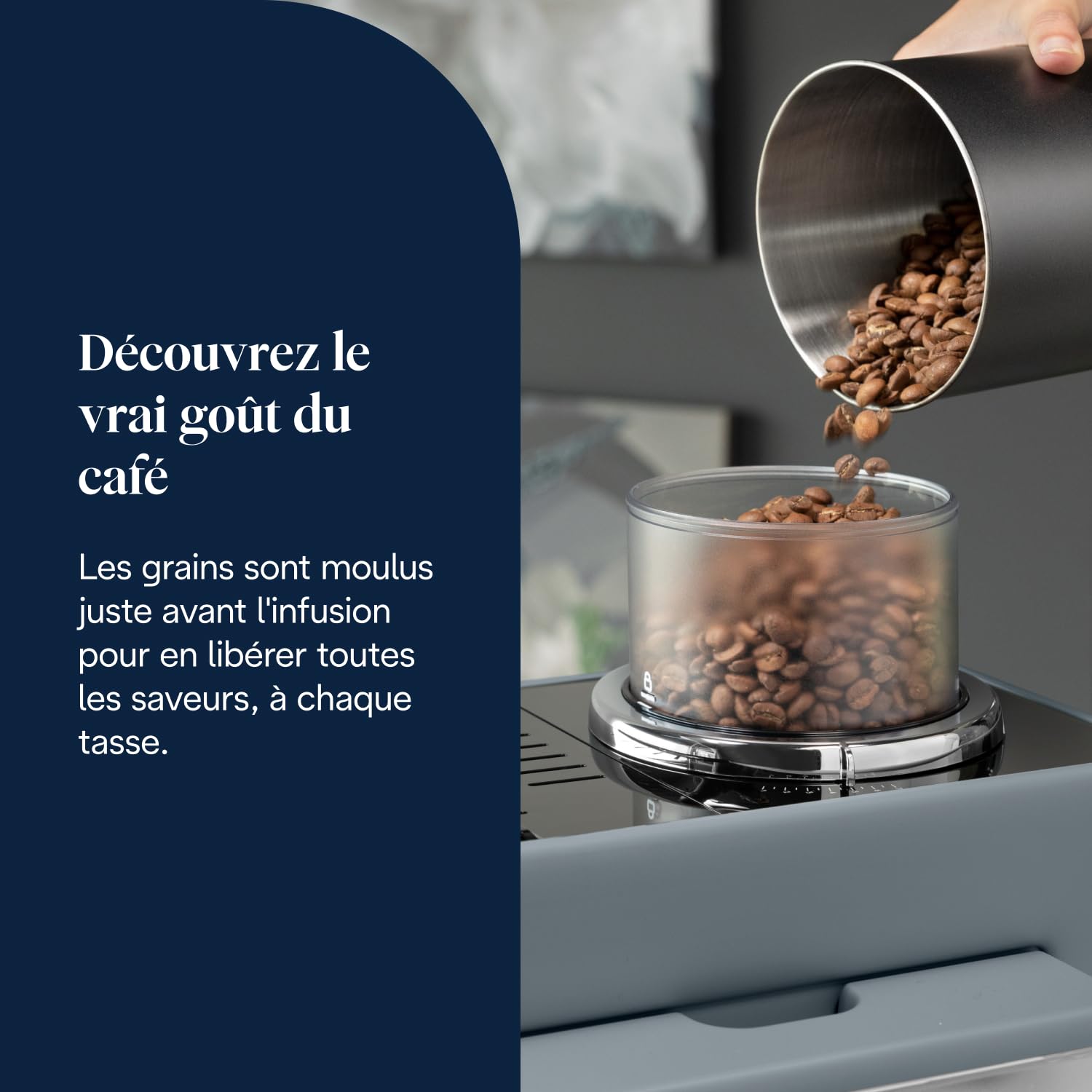 CaffeMatic Rivelia - Perfetto Machine à Café Automatique , Écran Tactile, Gris