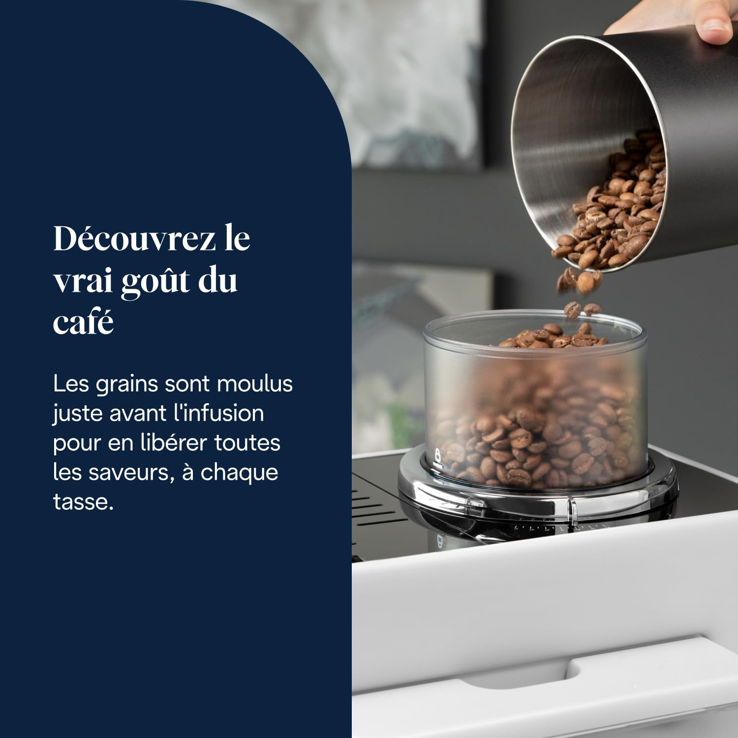 CaffeMatic Rivelia - Perfetto Machine à Café Automatique avec LatteCrema Mousseur, Blanc