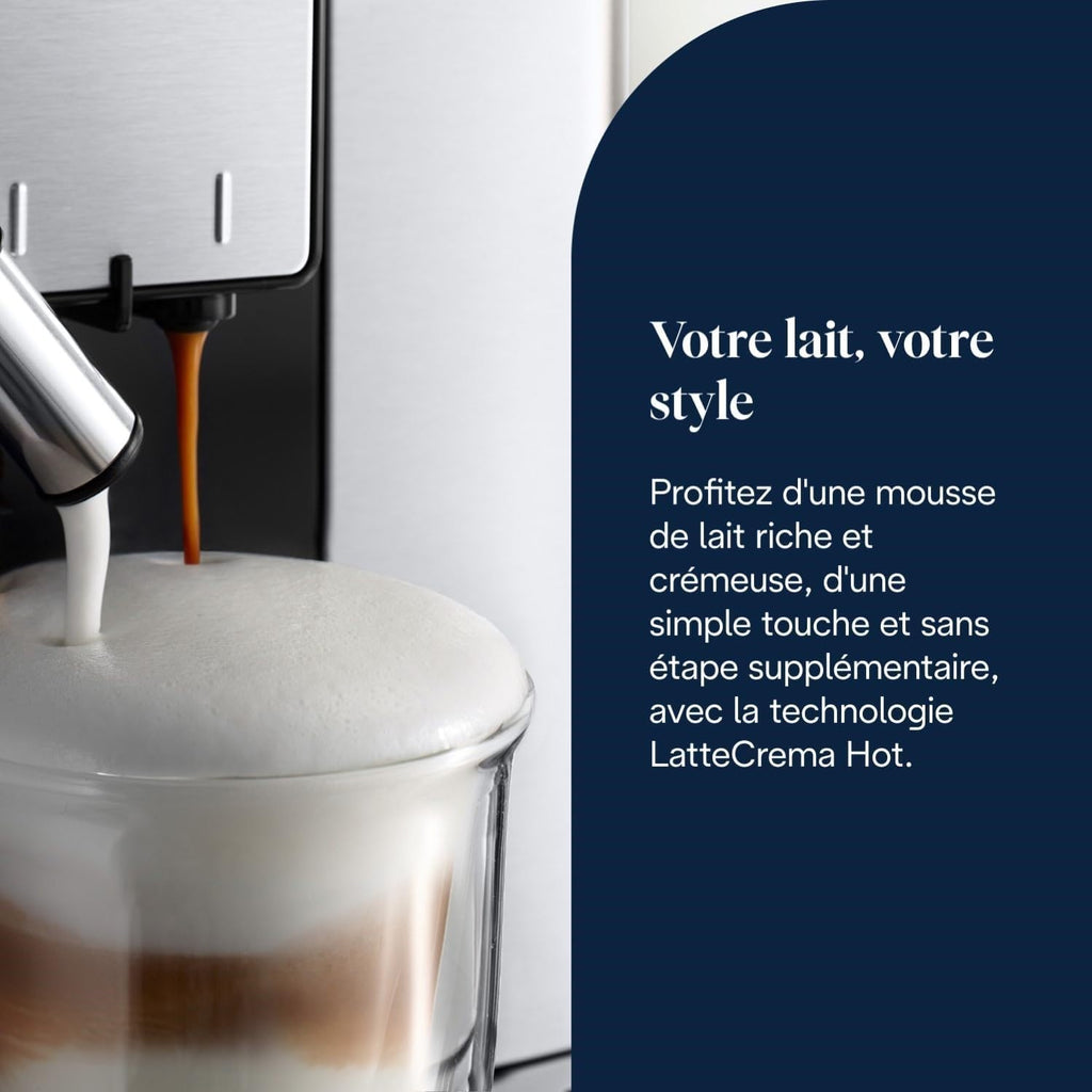 CaffeMatic PrimaDonna Soul - Perfetto Machine à Café Automatique, Argent et Noir
