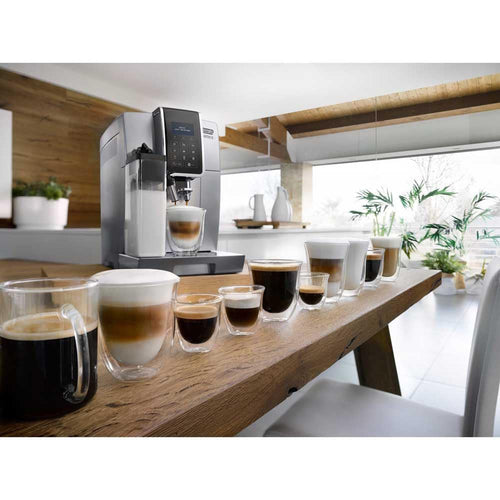 CaffeMatic Dinamica Machine a Café Grain, Machine Expresso et Cappuccino, 1.8L, Argent