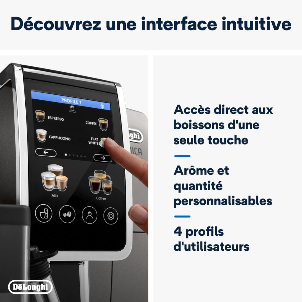 CaffeMatic Dinamica Plus ECAM machine à café Entièrement automatique Machine à café 2-en-1, Noir