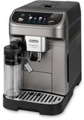 CaffeMatic Magnifica Plus, Machine à Café Automatisée avec LatteCrema Chaud pour Cappuccino, Noir Titane