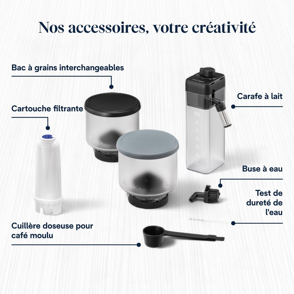 CaffeMatic Rivelia - Perfetto Machine à Café Automatique , Écran Tactile, Gris