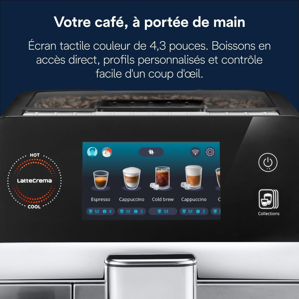 CaffeMatic Eletta Ultra - Perfetto Machine à Café Automatique, LatteCrema Mousseur à Lait Automatique, Métal