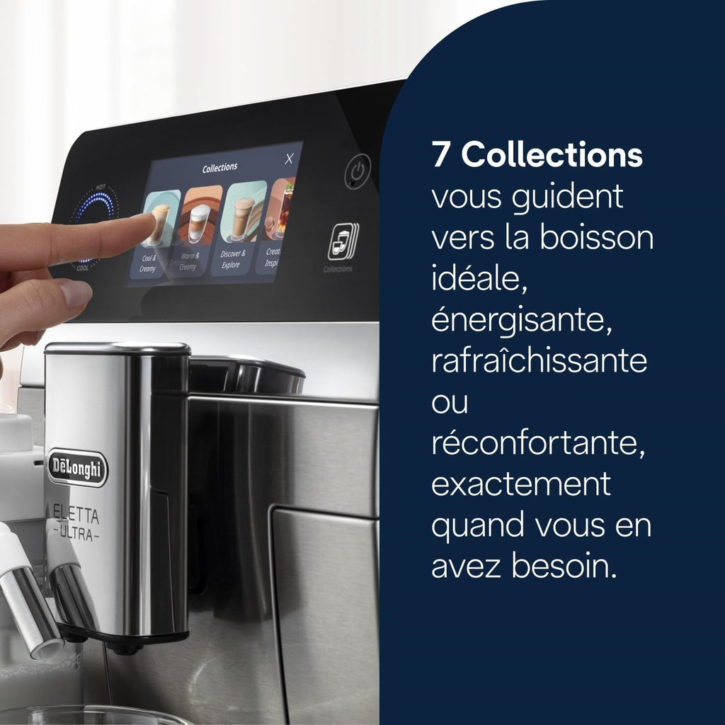 CaffeMatic Eletta Ultra - Perfetto Machine à Café Automatique, LatteCrema Mousseur à Lait Automatique, Métal