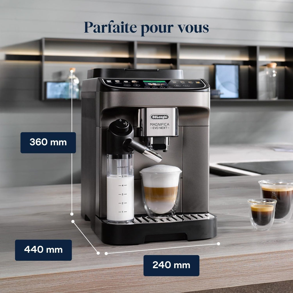 CaffeMatic Magnifica Evo Next - Perfetto Machine à Café Automatique avec LatteCrema