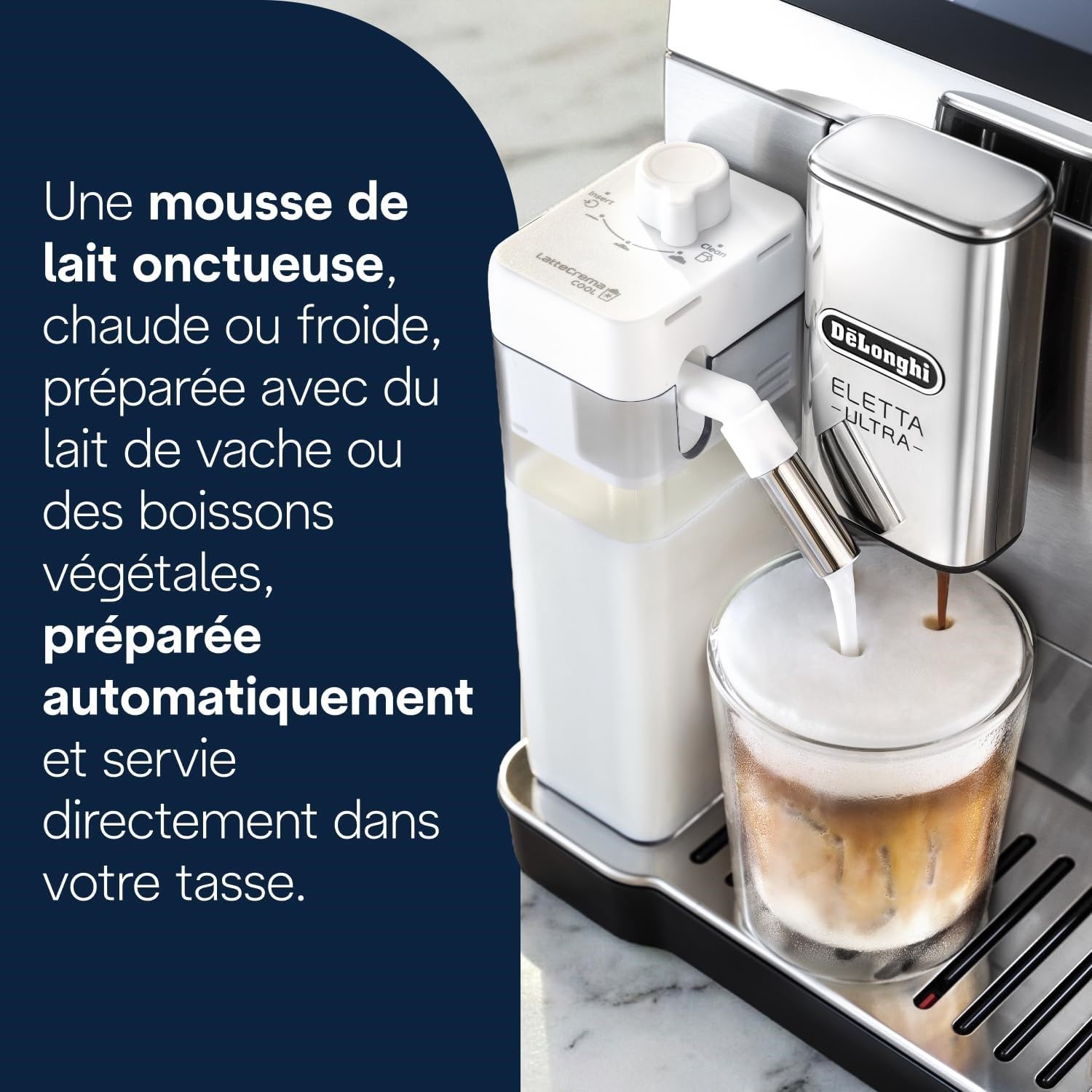 CaffeMatic Eletta Ultra - Perfetto Machine à Café Automatique, LatteCrema Mousseur à Lait Automatique, Métal