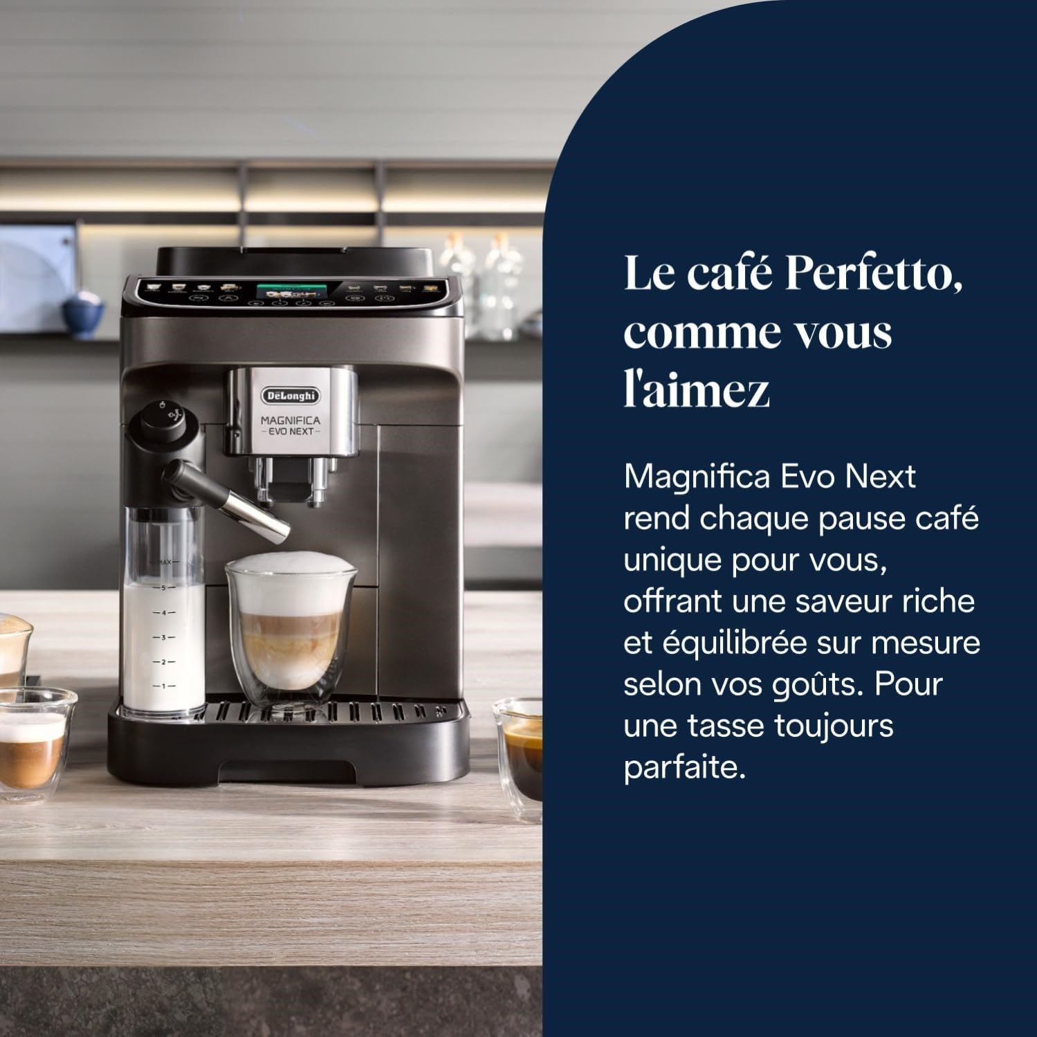CaffeMatic Magnifica Evo Next - Perfetto Machine à Café Automatique avec LatteCrema