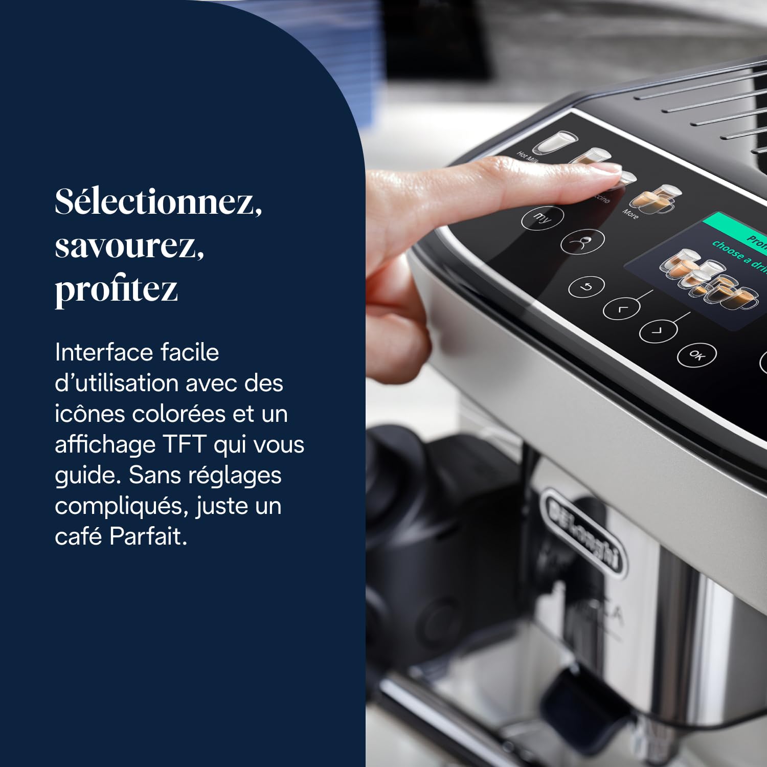 CaffeMatic Magnifica Evo Next - Perfetto Machine à Café Automatique avec LatteCrema Mousseur, Argent et Noir