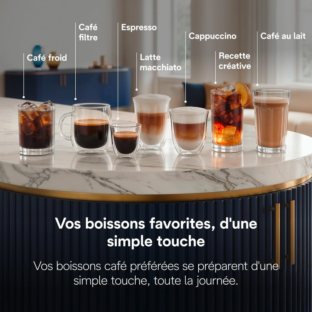 CaffeMatic Eletta Ultra - Perfetto Machine à Café Automatique, LatteCrema Mousseur à Lait Automatique, Métal