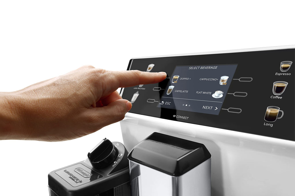 CaffeMatic PrimaDonna Class, Machine a Café Grain, Machine Expresso et Cappucino, 1450W, 2L, Blanc